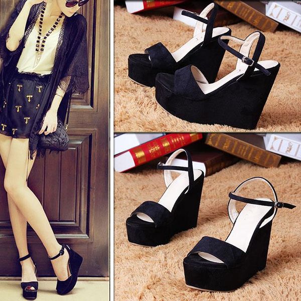 fashion black suede women wedges sandals bohemia beach style ankle strap ladies pumps shoes
fashion black suede women wedges sandals bohemia beach style ankle strap ladies pumps shoes
