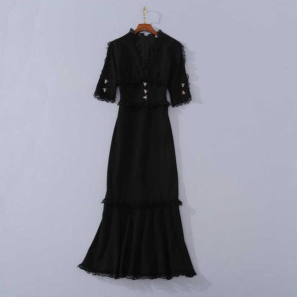 casual dresses european american women's wear summer five-point style sleeveless elegant black fishtail dress poqj, Black;gray
casual dresses european american women's wear summer five-point style sleeveless elegant black fishtail dress poqj, Black;gray