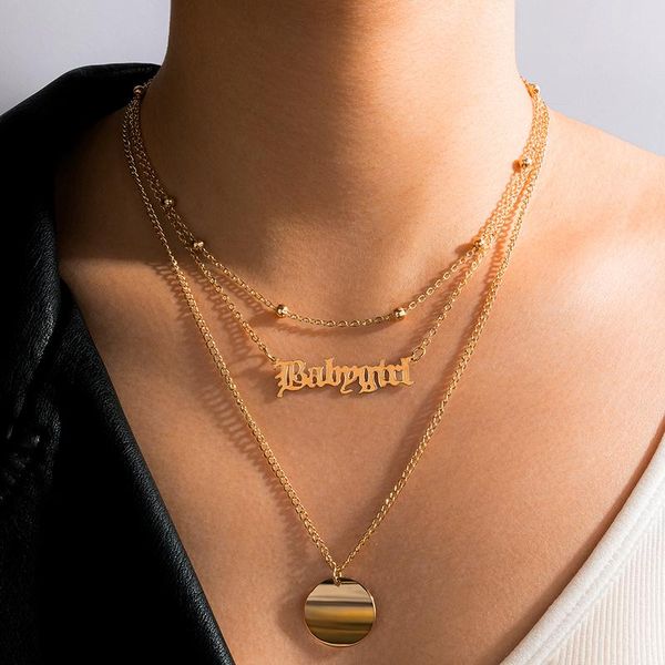 pendant necklaces trendy letter round pandent necklace for women multi-layer adjustable gold color beaded bohemian jewelry collar 173, Silver
pendant necklaces trendy letter round pandent necklace for women multi-layer adjustable gold color beaded bohemian jewelry collar 173, Silver