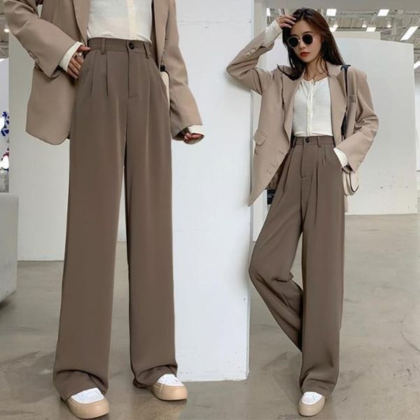 women's pants & capris women ol wide leg autumn high waist elastic pocket solid color blazer fitness trousers wdc8689, Black;white
women's pants & capris women ol wide leg autumn high waist elastic pocket solid color blazer fitness trousers wdc8689, Black;white