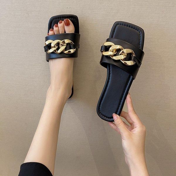 women slippers ladies square open toe flat outdoor slides fashion metal decoration female beach shoes zapatillas mujer, Black
women slippers ladies square open toe flat outdoor slides fashion metal decoration female beach shoes zapatillas mujer, Black