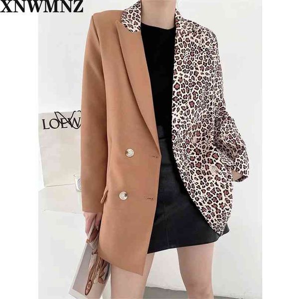 women leopard print patchwork blazer casual office chic coat female long sleeve vintage outerwear 210520, White;black
women leopard print patchwork blazer casual office chic coat female long sleeve vintage outerwear 210520, White;black