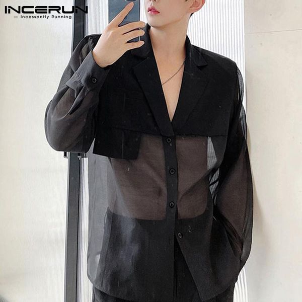 men's suits & blazers incerun 2021 mens summer department personality blazer stitching temperament suit ice silk translucent clothes ja, White;black
men's suits & blazers incerun 2021 mens summer department personality blazer stitching temperament suit ice silk translucent clothes ja, White;black
