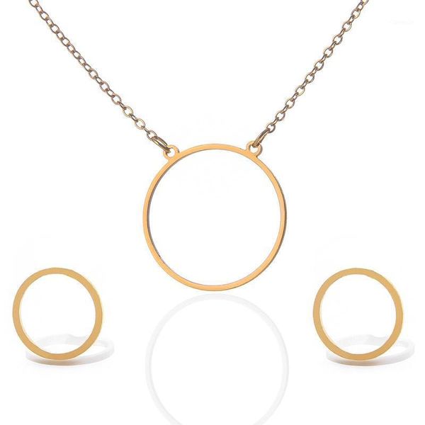 earrings & necklace hollow round jewelry sets titanium steel party decorate personality long choker gold color for women gift, Silver
earrings & necklace hollow round jewelry sets titanium steel party decorate personality long choker gold color for women gift, Silver