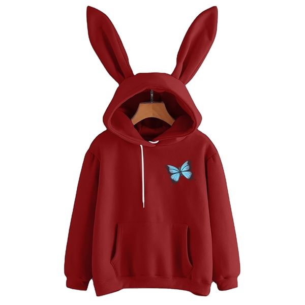 autumn and winter 2020 new rabbit ear butterfly print women's lovely long sleeve hooded sweater fleece, Black;white
autumn and winter 2020 new rabbit ear butterfly print women's lovely long sleeve hooded sweater fleece, Black;white