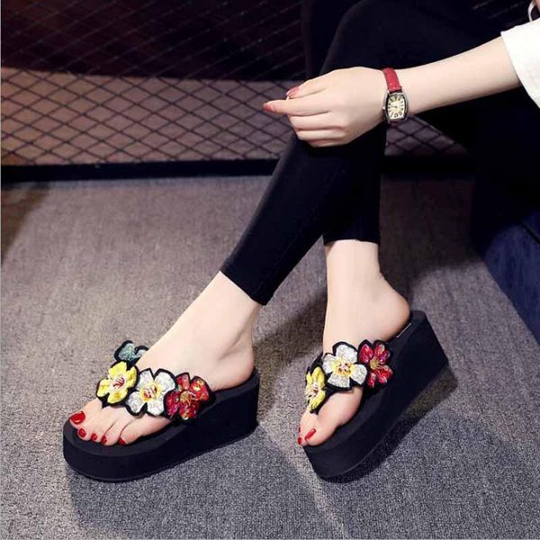 slippers flip flops summer shoes woman beach sandals women's female flat rhinestone wedge pantoufle femme, Black
slippers flip flops summer shoes woman beach sandals women's female flat rhinestone wedge pantoufle femme, Black