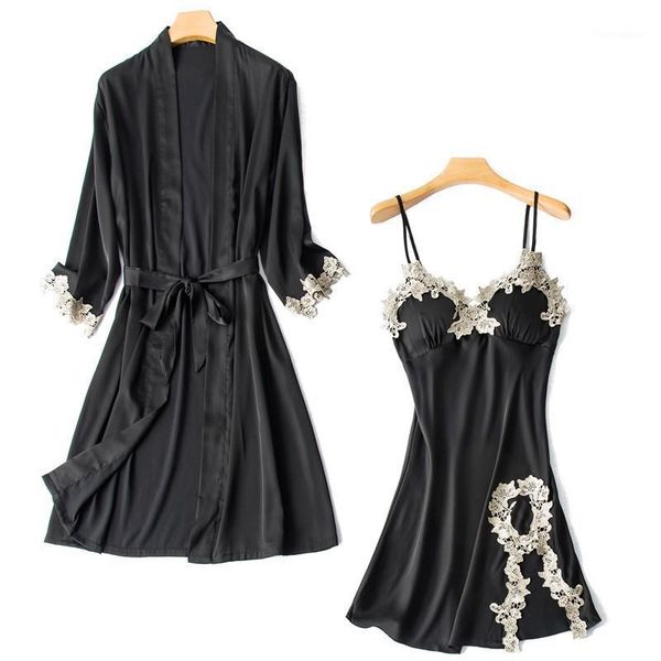 spring summer kimono bathrobe gown women sexu sleepwear suspender nightgown suit lace trim wedding robe set loose home dress women's, Black;red
spring summer kimono bathrobe gown women sexu sleepwear suspender nightgown suit lace trim wedding robe set loose home dress women's, Black;red