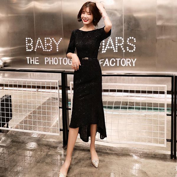 office lady elegant o-neck banquet gown exquisite sequins trim formal party dress black slim short front long back prom ethnic clothing, Red
office lady elegant o-neck banquet gown exquisite sequins trim formal party dress black slim short front long back prom ethnic clothing, Red