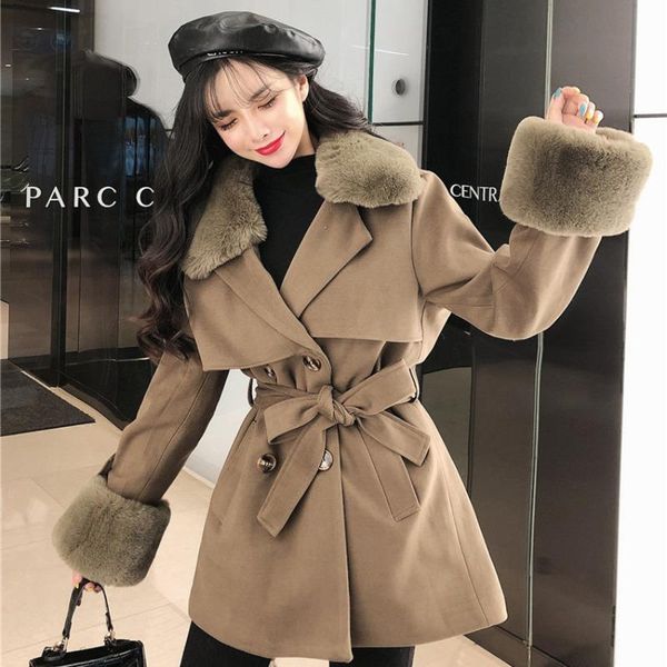 women's wool & blends hstar fashion clothing 2021 elegant quilted lapel tied thick woolen coat cotton temperament, Black
women's wool & blends hstar fashion clothing 2021 elegant quilted lapel tied thick woolen coat cotton temperament, Black