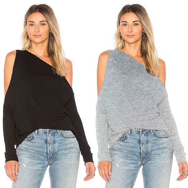 women's plus size off shoulder irregular long sleeve t-shirt loose large a1707
women's plus size off shoulder irregular long sleeve t-shirt loose large a1707