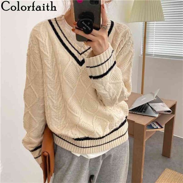 autumn winter women's sweaters v-neck pullover warm knitted oversized korean style elegant lady sw8156 210427, White;black
autumn winter women's sweaters v-neck pullover warm knitted oversized korean style elegant lady sw8156 210427, White;black