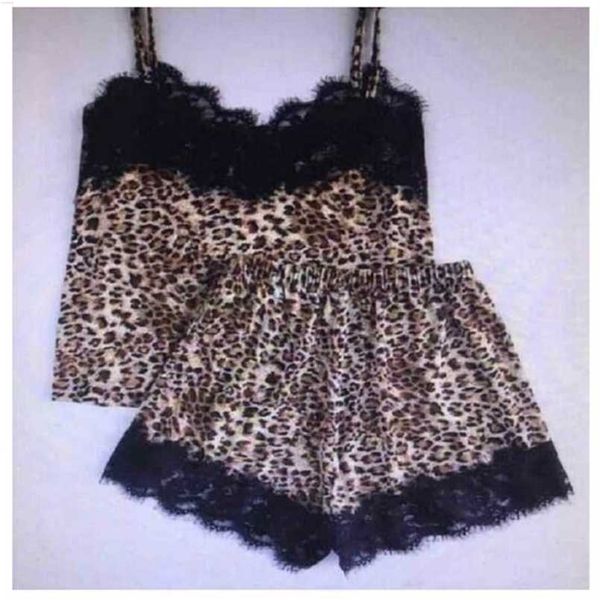 women leopard print lace leisure home clothes customized production of two-piece suit imitation silk suspender 211202, Black;white
women leopard print lace leisure home clothes customized production of two-piece suit imitation silk suspender 211202, Black;white