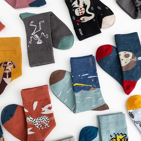 men's socks rzhbro 1 pair painting style men harajuku man with print cotton size 36-44, Black
men's socks rzhbro 1 pair painting style men harajuku man with print cotton size 36-44, Black