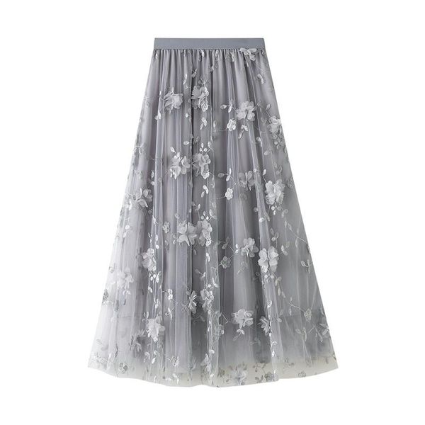 skirts women skirt long tulle elegant fashion casual high waist 3d flower embroidery solid color midi swing for, Black
skirts women skirt long tulle elegant fashion casual high waist 3d flower embroidery solid color midi swing for, Black