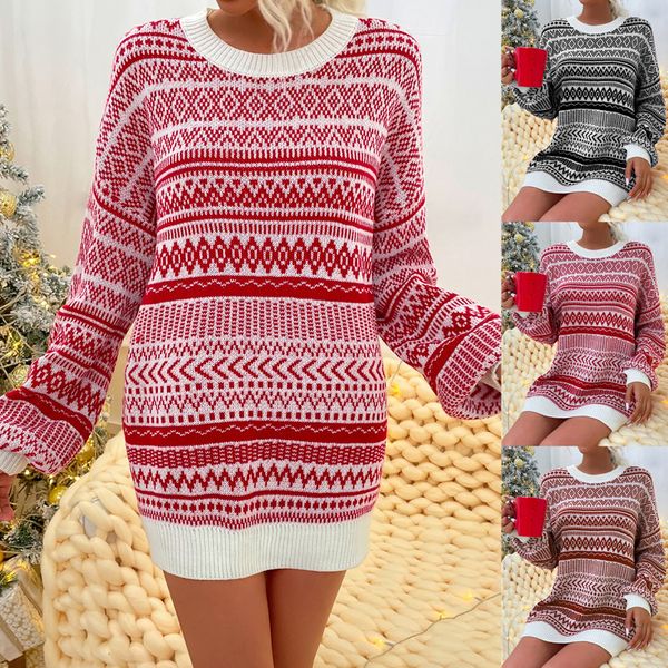 Women's Christmas Sweater Pullover Dress Sweater Knitted Argyle Stylish Casual Soft Long Sleeve Sweater Cardigans Crew Neck Fall Winter, Black;gray
Women's Christmas Sweater Pullover Dress Sweater Knitted Argyle Stylish Casual Soft Long Sleeve Sweater Cardigans Crew Neck Fall Winter, Black;gray