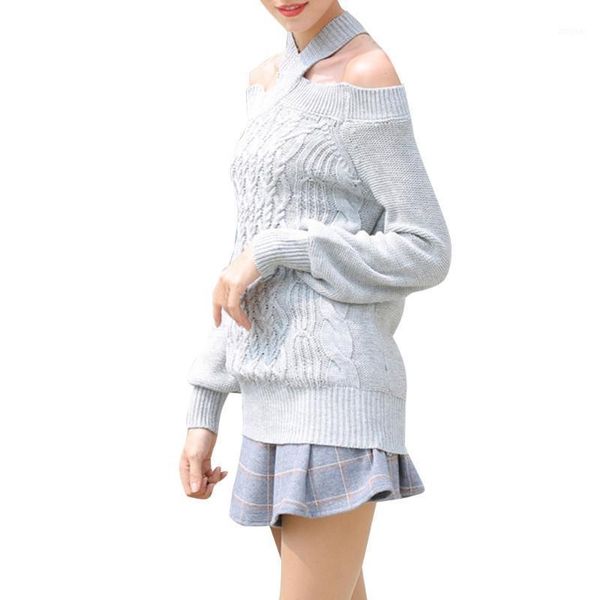women solid color sweater lantern sleeve strapless shoulder knit casual mini irregular long fashion sweaters#p2 women's sweaters, White;black
women solid color sweater lantern sleeve strapless shoulder knit casual mini irregular long fashion sweaters#p2 women's sweaters, White;black
