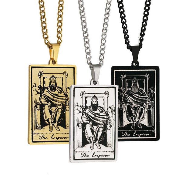 pendant necklaces tarot card major arcana for men women stainless steel jewelry the emperor necklace party gift, Silver
pendant necklaces tarot card major arcana for men women stainless steel jewelry the emperor necklace party gift, Silver
