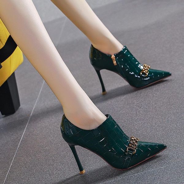 dress shoes high heels women kid suede zipper thin heel genuine leather crystal pointed toe pumps ladies size 39, Black
dress shoes high heels women kid suede zipper thin heel genuine leather crystal pointed toe pumps ladies size 39, Black