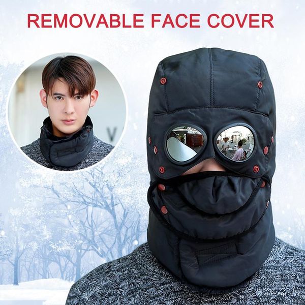thermals winter trapper hat windproof cold-proof windshield warm cotton cap with blindfold outdoor hats, Black;white
thermals winter trapper hat windproof cold-proof windshield warm cotton cap with blindfold outdoor hats, Black;white