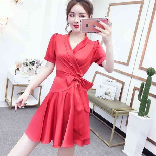women summer v-neck mini wrap dress fashion elegant high waisted sashes boho ruffles beach short vestidos 210519, Black;gray
women summer v-neck mini wrap dress fashion elegant high waisted sashes boho ruffles beach short vestidos 210519, Black;gray