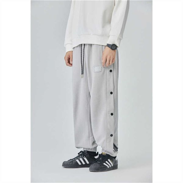by no means vulgar 2021 autumn sports button pants men's casual loose trend straight tube wide leg men, Black
by no means vulgar 2021 autumn sports button pants men's casual loose trend straight tube wide leg men, Black