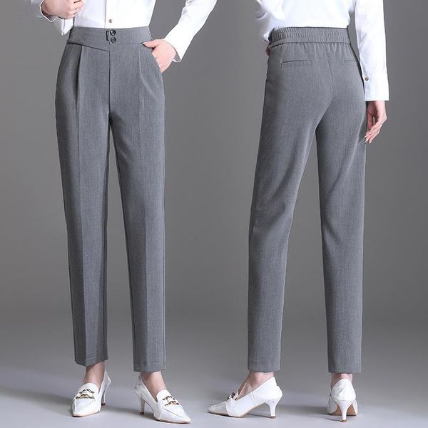 women's pants & capris professional harem spring and autumn wear 2021 trousers loose straight casual gray suit, Black;white
women's pants & capris professional harem spring and autumn wear 2021 trousers loose straight casual gray suit, Black;white