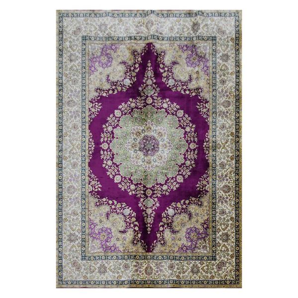 carpets 4'x6' purple persian silk carpet handmade area rug oriental floor mat