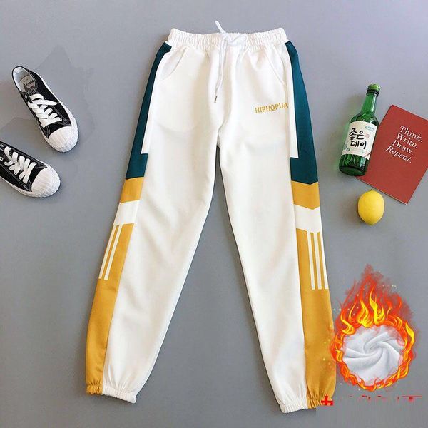 women's pants & capris autumn winter women warm velvet jogger causal female ankle-length trousers haren, Black;white
women's pants & capris autumn winter women warm velvet jogger causal female ankle-length trousers haren, Black;white