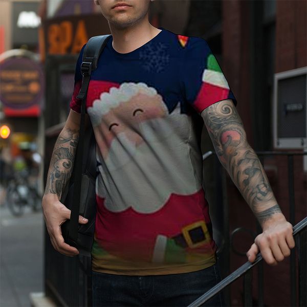 european and men's new print cartoon gift white beard old man christmas short-sleeved casual breathable street shooting party travel va, White;black
european and men's new print cartoon gift white beard old man christmas short-sleeved casual breathable street shooting party travel va, White;black