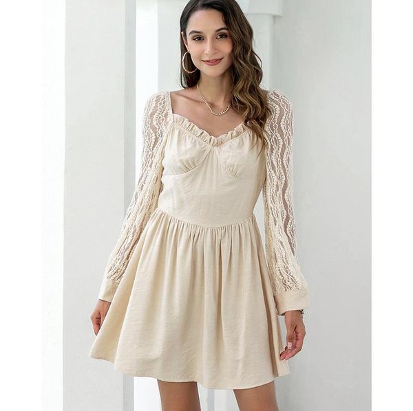 casual dresses ladies temperament long sleeve loose v-neck dress women lace stitching ruffle decoration high waist version summer fall cloth, Black;gray
casual dresses ladies temperament long sleeve loose v-neck dress women lace stitching ruffle decoration high waist version summer fall cloth, Black;gray