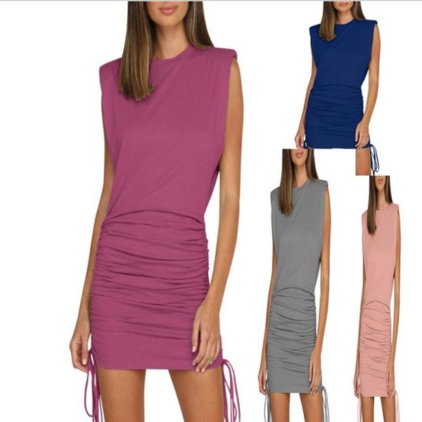 casual dresses summer dress women clothing purple pencil shrinkage drawstring o-neck sleevelss mini for vestidos femme robe, Black;gray
casual dresses summer dress women clothing purple pencil shrinkage drawstring o-neck sleevelss mini for vestidos femme robe, Black;gray