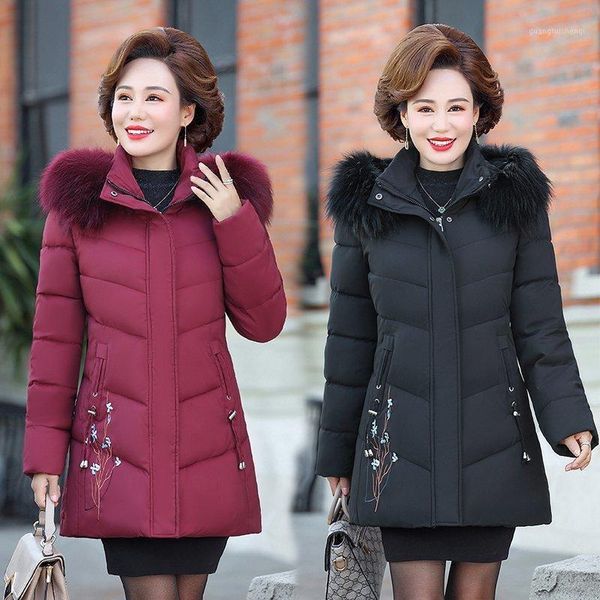 women's down & parkas middle-aged women parka padded jacket 2021winter mother's coat hooded thickening warm fur collar cotton, Black
women's down & parkas middle-aged women parka padded jacket 2021winter mother's coat hooded thickening warm fur collar cotton, Black