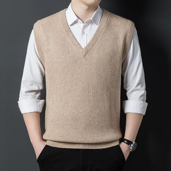 men's vests autumn vest v-neck slim warm korean casual sleeveless knit sweater, Black;white
men's vests autumn vest v-neck slim warm korean casual sleeveless knit sweater, Black;white