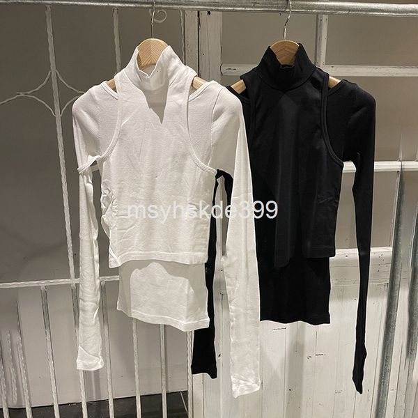 women's sweaters spring and summer hollow out slim fit stitching long sleeve two-piece knitted blouse for women, White;black
women's sweaters spring and summer hollow out slim fit stitching long sleeve two-piece knitted blouse for women, White;black