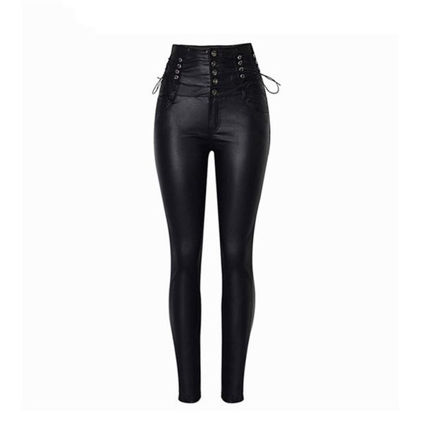 fashion stretch black lace up leather pants women high waist hip hop trousers streetwear plus size 210521, Black;white
fashion stretch black lace up leather pants women high waist hip hop trousers streetwear plus size 210521, Black;white