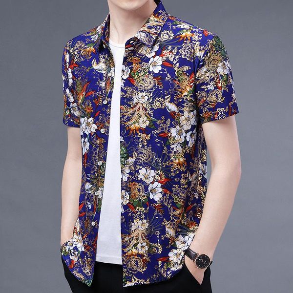 men's flowers printing shirt summer fashion streetwear male floral printed clothes short sleeve dress shirts casual, White;black
men's flowers printing shirt summer fashion streetwear male floral printed clothes short sleeve dress shirts casual, White;black