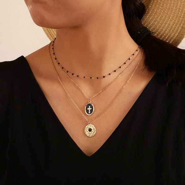 chokers multi-layer retro cross pendant necklace for women black beaded gold chain choker geometric bohemian jewelry, Golden;silver
chokers multi-layer retro cross pendant necklace for women black beaded gold chain choker geometric bohemian jewelry, Golden;silver
