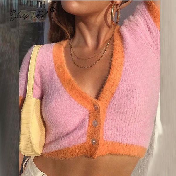 women's knits & tees vintage contrast sweaters cardigan womens korean crop short sweater 2021 autumn v neck slim, White
women's knits & tees vintage contrast sweaters cardigan womens korean crop short sweater 2021 autumn v neck slim, White