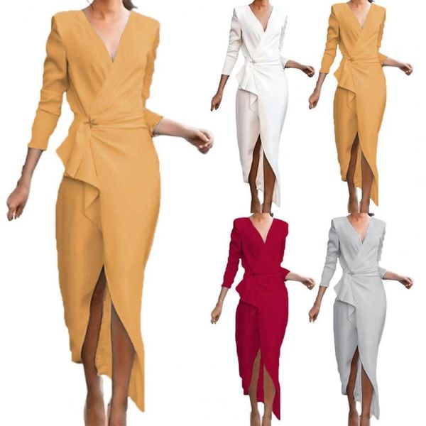 casual dresses women fashion graceful front twist drape formal dress solid color v neck wrap split midi dating, Black;gray
casual dresses women fashion graceful front twist drape formal dress solid color v neck wrap split midi dating, Black;gray