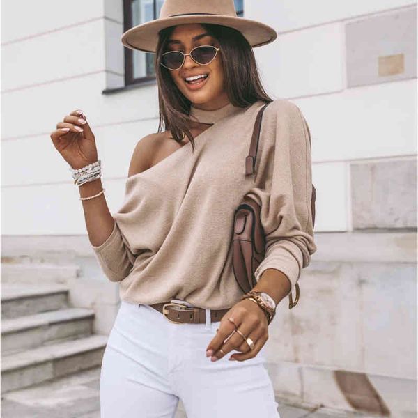 women strapless sweater solid casual o-neck long sleeve loose pullover female vintage knitted streetwear autumn 210412, White;black
women strapless sweater solid casual o-neck long sleeve loose pullover female vintage knitted streetwear autumn 210412, White;black