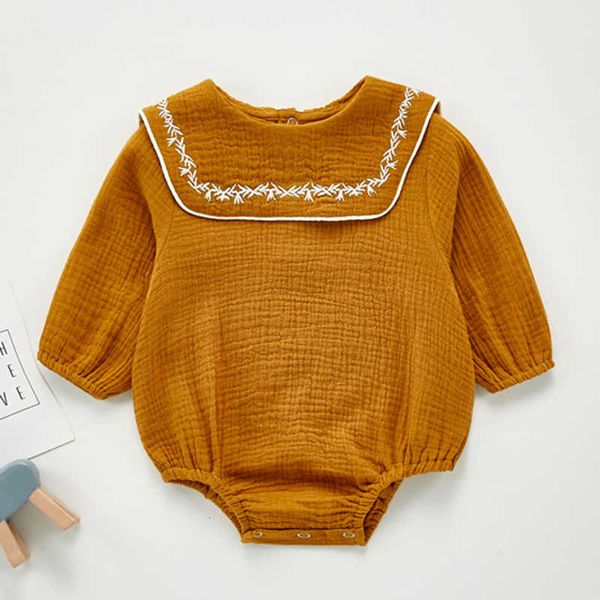 bodysuits sailor collar long sleeves embroider baby girl newborn rompers clothes, Blue
bodysuits sailor collar long sleeves embroider baby girl newborn rompers clothes, Blue