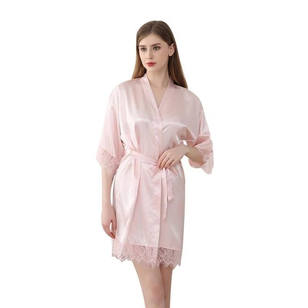 women's sleepwear women thin silk lace robes v-neck bathrobe medium knee-length pure color three-quarter sleeve dressing gown, Black;red
women's sleepwear women thin silk lace robes v-neck bathrobe medium knee-length pure color three-quarter sleeve dressing gown, Black;red