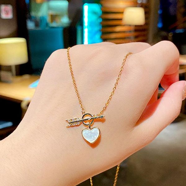 pendant necklaces trendy fine cupid's arrow heart chain necklace for women accessories korean fashion jewelry shiny zircon party gift, Silver
pendant necklaces trendy fine cupid's arrow heart chain necklace for women accessories korean fashion jewelry shiny zircon party gift, Silver