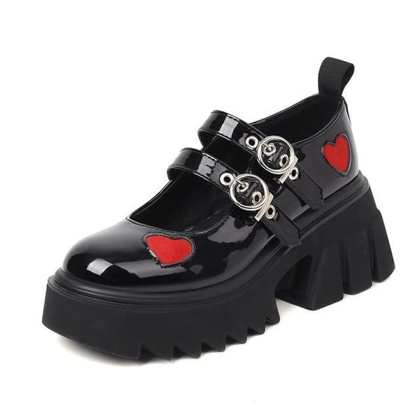 dress shoes 2021 patent leather gothic girls red heart thick heel mary jane for women vintage style platform pumps rubber, Black
dress shoes 2021 patent leather gothic girls red heart thick heel mary jane for women vintage style platform pumps rubber, Black