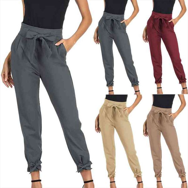pants womens solid color bow pocket leisure time elastic waist trouser casual streetwear loose sports breathable leggings mujer, Black;white
pants womens solid color bow pocket leisure time elastic waist trouser casual streetwear loose sports breathable leggings mujer, Black;white