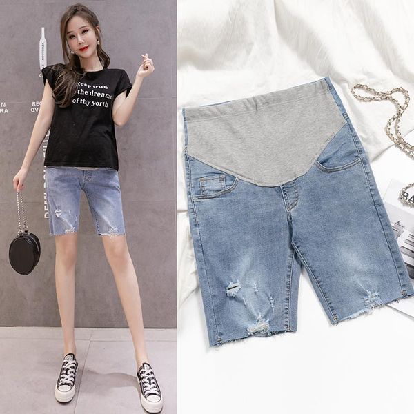 maternity bottoms 3501# jeans shorts summer hole decoration cropped denim pants belly support elastic waist trousers, White
maternity bottoms 3501# jeans shorts summer hole decoration cropped denim pants belly support elastic waist trousers, White