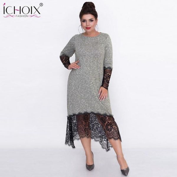 casual dresses ichoix 5xl 6xl autumn winter long dress plus sizes female big lace women elegant office party bodycon, Black;gray
casual dresses ichoix 5xl 6xl autumn winter long dress plus sizes female big lace women elegant office party bodycon, Black;gray