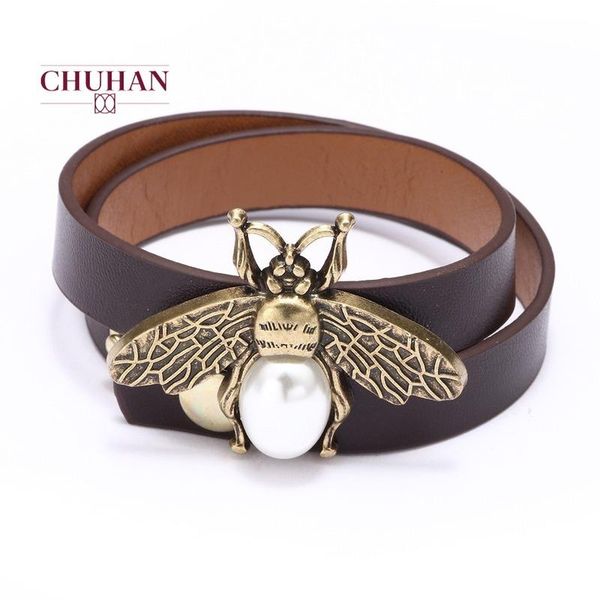 charm bracelets chuhan creative personality alloy pu leather pearl bracelet small bee wholesale couple c364, Golden;silver
charm bracelets chuhan creative personality alloy pu leather pearl bracelet small bee wholesale couple c364, Golden;silver