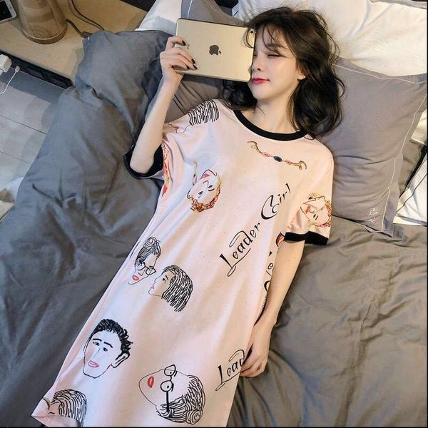 summer cotton nightgowns short women sleepwear sleeved korean loose plus size nightshirt female cartoon print night dress, Black;red
summer cotton nightgowns short women sleepwear sleeved korean loose plus size nightshirt female cartoon print night dress, Black;red