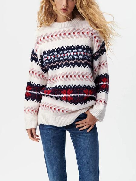 women's sweaters hwlzltzht women sweater knitted 2021 autumn vintage jacquard oversized loose long sleeve pullovers top, White;black
women's sweaters hwlzltzht women sweater knitted 2021 autumn vintage jacquard oversized loose long sleeve pullovers top, White;black